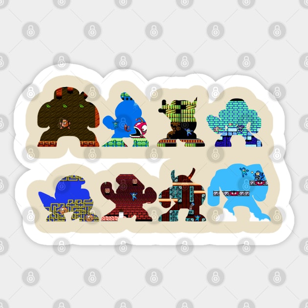 The Eight Bosses - Megaman 2 - v.2 Sticker by Desperado902